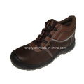 Professional Coffee Leather MID-Cut Safety Shoe (HQ1317)