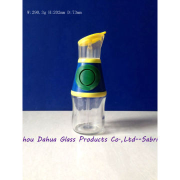 Beaked Clear Glass Oil Bottles with Plastic Lid