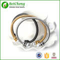 Nouveau bracelet de fil d'acier brassard ouvert en acier inoxydable avec perle