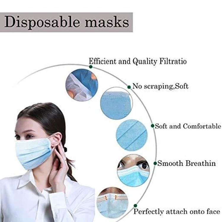 Fast Shipping face masks medical 3ply disposable