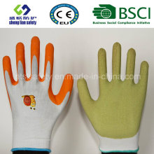 Guantes de trabajo de jardinería de látex revestidos con látex