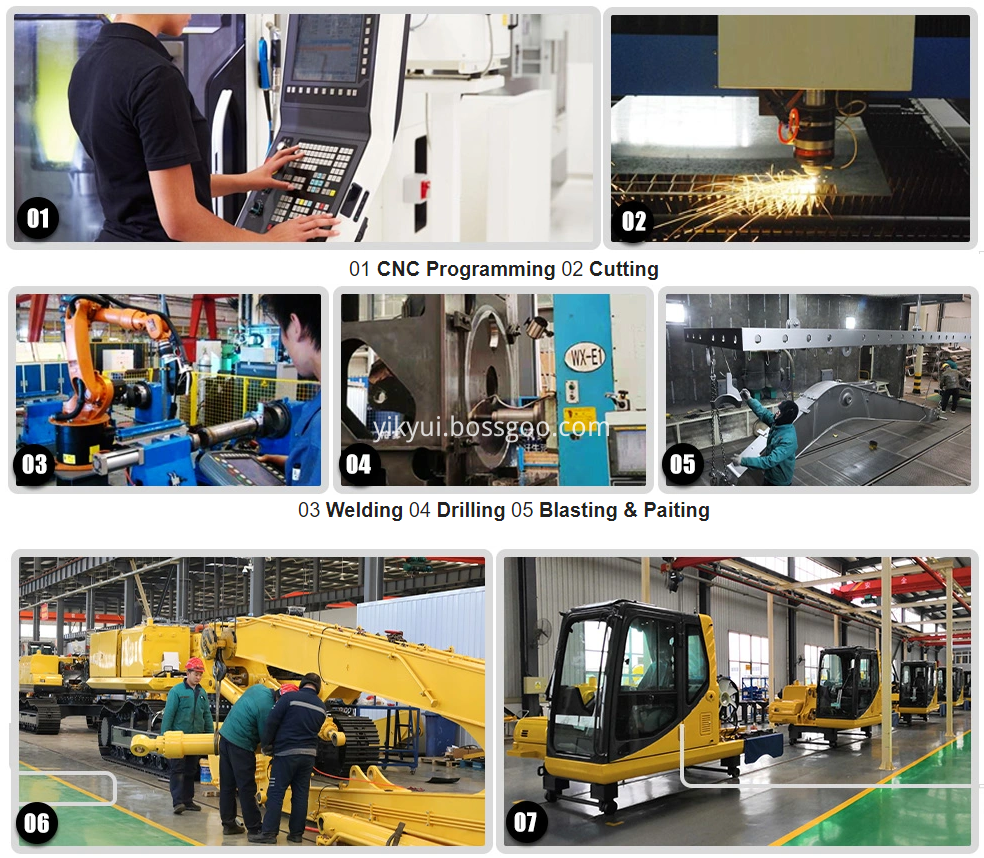 Notre salle de travail de fabrication d'excavatrice Our excavator manufacturing workroom