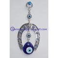 Blue Evil Eyes on Horse Shoe Wall Hanging Amulet Charm