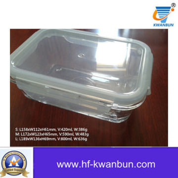 Boîte en verre transparent de haute qualité avec couvercle en plastique Kb-Jh06091