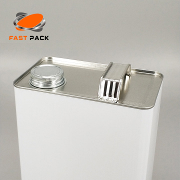 F-style square metal tin container with screw lid