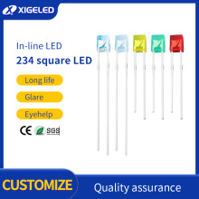 In-line LED square color LED lamp beads