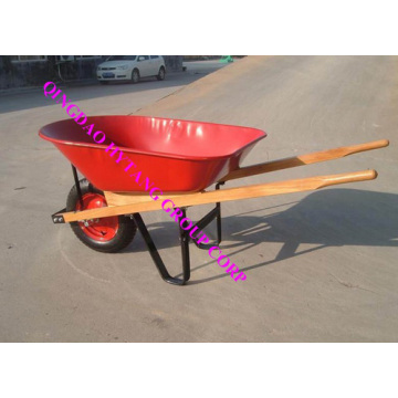 wooden handle 78L steel tray wheelbarrow
