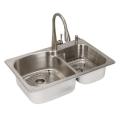 Stainless Steel 304 Kitchen Double Sink Square Shape