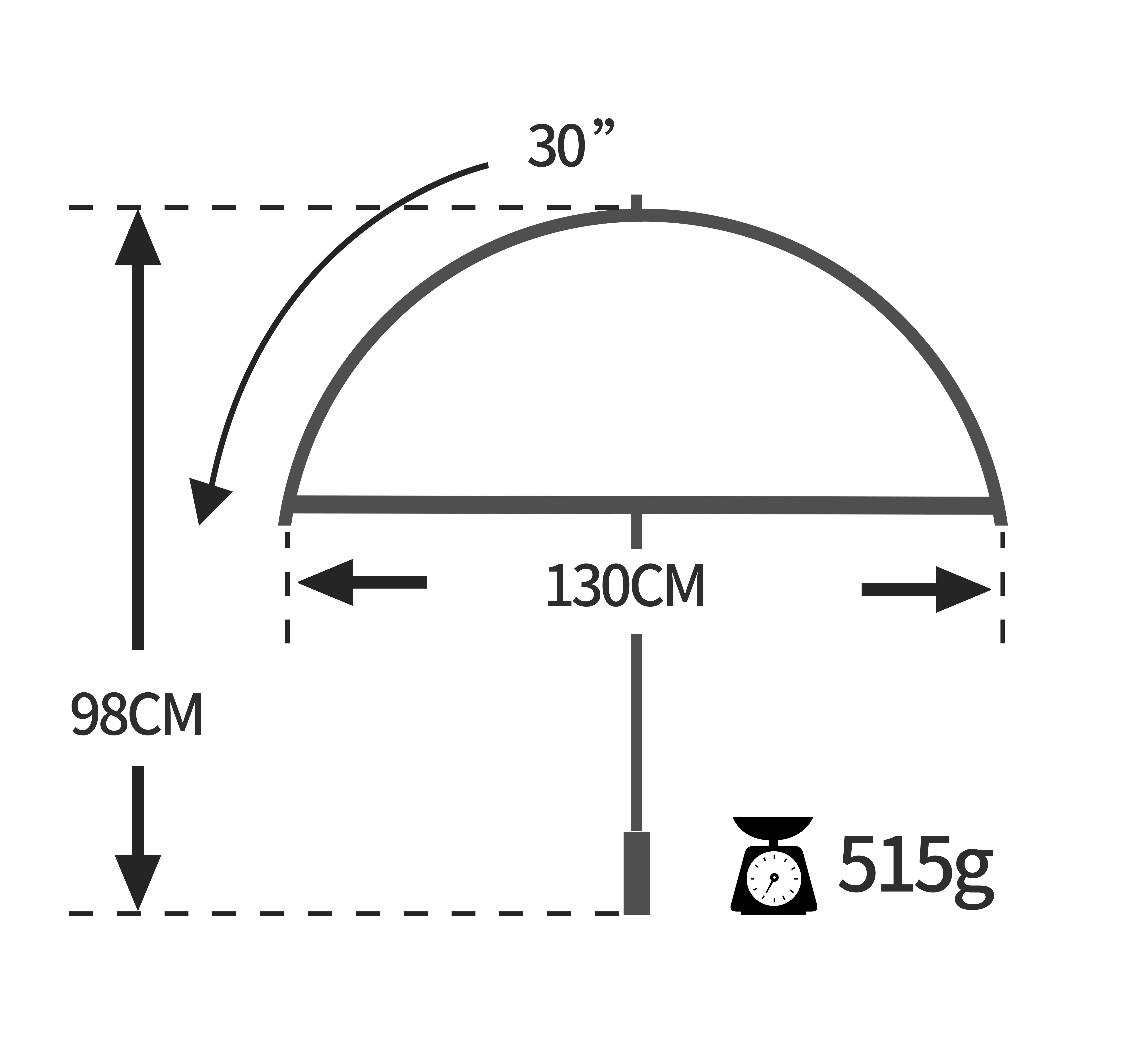 Auto Open Golf Umbrella size