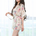 Sexy lingerie sexy chiffon printed nightgown bikini