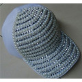 Fashion white baseball cap with diamond snapback Hip-hop Punk Snapback cap Men Women's Caps Baseball cap