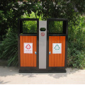 Steel-Wood Outdoor Separate Garbage Bin (C6600)