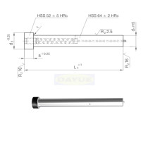 Cutting punch ISO8020 with spring-loaded trigger pin