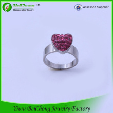 New Design Red Heart Ladies Finger Ring