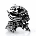 Exaggeration open mouth skull ring for Single man