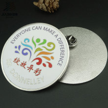 Emblema redondo do botão do metal do Pin da lapela do presente relativo à promoção do logotipo da impressão feita sob encomenda
