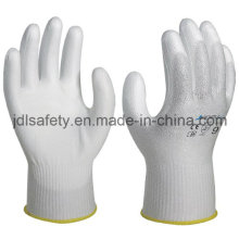 Gants de travail résistant à la coupure avec l’enduit de PU blanc (PD8025)