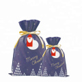 Navy Christmas Gift Bag Custom Logo Shopping Bags