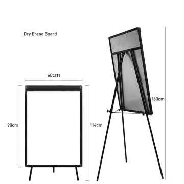 Höhenverstellbares magnetisches Whiteboard mit Flipchart