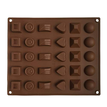 Molde flexible de silicona de chocolate de 30 cavidades