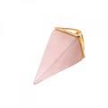 Colgante de cristal de cuarzo piramidal colgante de cuarzo rosa