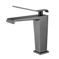 Chrome Single Square Handle Deck Mounted Hot And Cold Lead Free Brass Matt Black Basin Faucet