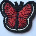 Borboleta vermelha roupas bordadas patch acessórios personalizados