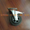 Industrial rubber caster wheel with plastic rim