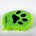 Mitts de limpieza de mascotas de microfibra de bordado personalizado