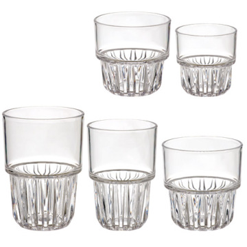 Old Fashion Unbreakable Plastic Whisky Cup Wtih Colorless