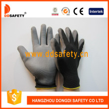 Grey PU Coated Gloves with 13 Gauge Black Nylon Liner Dpu118