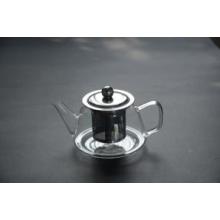 Promotional Wholesale High Borosilicate Heat Resistant Transparent Glass Teapot with Infuser and Warmer