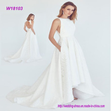 Robe de mariée maxi luxueuse de personnalisation de haute qualité avec poche