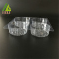 Four Compartments Clear Plastic Persimmon Tray