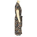 Mode personnalisée à la mode vêtements de luxe robe designer d&#39;été en mousseline de soie robe longue froncée pour les femmes