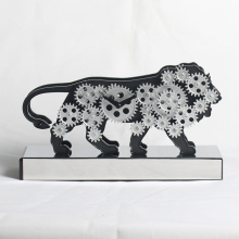 Active Cute Lion Clock with Moving Gears