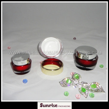 15ml de 30m l50ml Oval forma vermelha acrílico cosméticos Jar