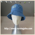 Custom light Blue Jean Washed Bucket Cap and hat