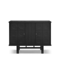 Black Solid Wood Sideboard Kitchen Storage Cabinet