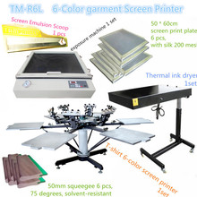 TM-R6k Manual 6-Color T-Shirt Garment Screen Printing Machine