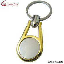 Золотое кольцо для ключей из цинкового сплава с индивидуальным логотипом (LM1770)