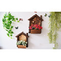 Origin Rustic Style Flowerpot Wooden Wall Hanging