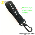 brand rubber logo lanyard carabiner key ring