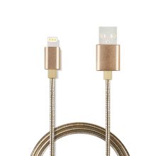 Spring Metal Braid Sync e Charge USB Cable para dispositivos Apple de 8 pinos
