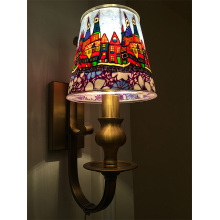 Good Design Iron Wall Lamp with Colorful Glass Shade (SL2091-1W)