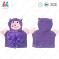 Microfiber animal shower gloves sponge