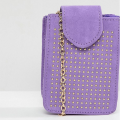 Purple rivet decorative chain bag mobile phone bag