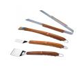 Wooden handle Barbecue Grill cutlery set 4 tlg