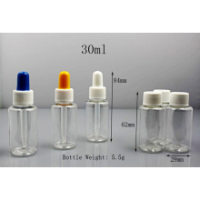 1oz Trasnparent Pet Bottle with Dropper