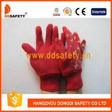 Guantes de jardín de algodón rojo Dgb211